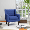 Contemporary Linen Button-Tufted Accent Chair