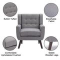 Contemporary Linen Button-Tufted Accent Chair