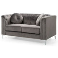 Velvet Button-Tufted Pompano Loveseat