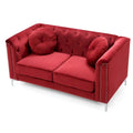 Velvet Button-Tufted Pompano Loveseat