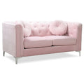 Velvet Button-Tufted Pompano Loveseat