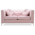 Velvet Button-Tufted Pompano Loveseat