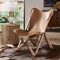 Cantu Authentic Top Grain Leather Tripolina Sling Chair by iNSPIRE Q Modern