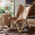 Cantu Authentic Top Grain Leather Tripolina Sling Chair by iNSPIRE Q Modern