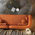 Milet Contemporary Curved Arm Sofa in Luxurious Boucle Fabric