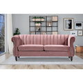 Charlot Velvet Chesterfield Sofa with Rolled Arms