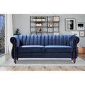 Charlot Velvet Chesterfield Sofa with Rolled Arms
