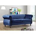 Charlot Velvet Chesterfield Sofa with Rolled Arms