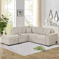 Nestfair L-Shaped Sofa Bed with Storage Ottoman - 2-in-1 Pull-Out Design