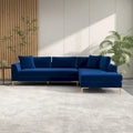 Mae Velvet Corner Sectional Sofa in Mid-Century Modern Style
