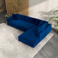 Mae Velvet Corner Sectional Sofa in Mid-Century Modern Style