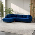 Mae Velvet Corner Sectional Sofa in Mid-Century Modern Style