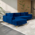 Mae Velvet Corner Sectional Sofa in Mid-Century Modern Style