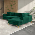 Mae Velvet Corner Sectional Sofa in Mid-Century Modern Style