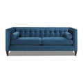 Jack 84 Mid-Century Modern Tuxedo Sofa with Decorative Bolster Pillows
