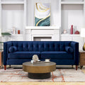 Jack 84 Mid-Century Modern Tuxedo Sofa with Decorative Bolster Pillows