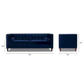 Jack 84 Mid-Century Modern Tuxedo Sofa with Decorative Bolster Pillows
