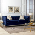 Jack 84 Mid-Century Modern Tuxedo Sofa with Decorative Bolster Pillows