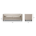 Jack 84 Mid-Century Modern Tuxedo Sofa with Decorative Bolster Pillows