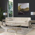 Jack 84 Mid-Century Modern Tuxedo Sofa with Decorative Bolster Pillows