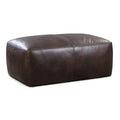 Poly & Bark Denver Leather Ottoman - Authentic Full Grain Italian Leather