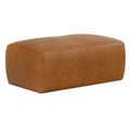 Poly & Bark Denver Leather Ottoman - Authentic Full Grain Italian Leather