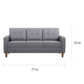 Rossetti Mid-Century Tufted Fabric Sofa