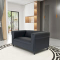 Mid-Century Modern Loveseat Sofa by Coast to Coast - Upholstered Faux Leather with Solid Wood Frame