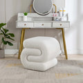 Contemporary S-Shape Ottoman Makeup Stool and Footrest for Living Room and Bedroom