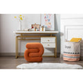 Contemporary S-Shape Ottoman Makeup Stool and Footrest for Living Room and Bedroom