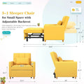 AECOJOY 3-in-1 Convertible Sleeper Sofa Chair with Pillow and Adjustable Backrest