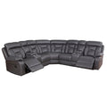 Mid-Century Modern Faux Leather Reclining Sectional Sofa