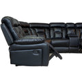 Mid-Century Modern Faux Leather Reclining Sectional Sofa