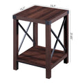 Ledel Rustic Farmhouse Accent End Table with Storage Shelf