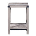 Ledel Rustic Farmhouse Accent End Table with Storage Shelf