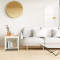 White MDF 24-Inch Wide 2-Tier Narrow Nightstand and Sofa Table