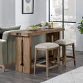 Landmark 60-Inch Wide Sofa Table with Dual Legs in Weathered Oak Finish
