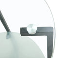 Double-Layer Round Tempered Glass End Table/Coffee Table with Sturdy Iron Frame
