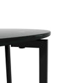 Double-Layer Round Tempered Glass End Table/Coffee Table with Sturdy Iron Frame