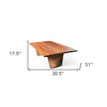 Rustic Brown Live Edge Coffee Table Made from 31" Mango Wood