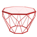 Malibu 22 Modern Octagonal Coffee Table with Tempered Glass Top and Durable Metal Geometric Base for Living Room or Office
