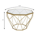 Malibu 22 Modern Octagonal Coffee Table with Tempered Glass Top and Durable Metal Geometric Base for Living Room or Office