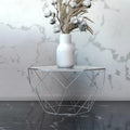 Malibu 22 Modern Octagonal Coffee Table with Tempered Glass Top and Durable Metal Geometric Base for Living Room or Office