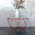 Malibu 22 Modern Octagonal Coffee Table with Tempered Glass Top and Durable Metal Geometric Base for Living Room or Office