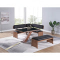 Contemporary Wooden Dining Set with Table, Nook, and Bench