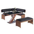 Contemporary Wooden Dining Set with Table, Nook, and Bench