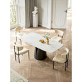 Contemporary Rectangular Dining Table with Elegant White Slate Surface