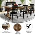 9' x 40" Rustic Solid Pine Folding Dining Table - Antique Style