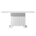 Clihome Glossy Wood Expandable Dining Table for 6 Guests