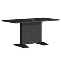 Clihome Glossy Wood Expandable Dining Table for 6 Guests